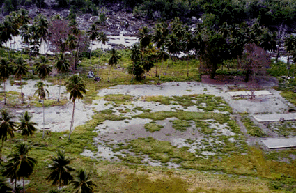 Three concrete slabs are all that remained of the class rooms at Warapu School.