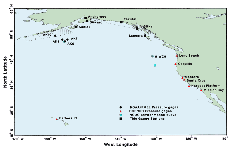 Map of observational network