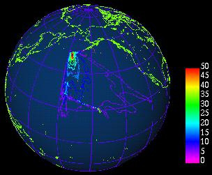 tsunami amplitudes calculated with MOST model