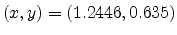$(x, y) = (1.2446, 0.635)$