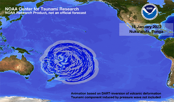 NOAA Center for Tsunami Research - Volcano-generated Tsunami Event -  January 15, 2022 Hunga Tonga-Hunga Ha'apa Tsunami